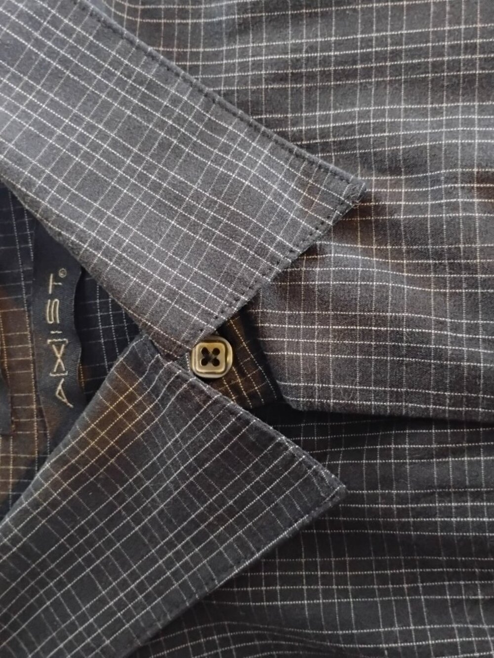 Axist | Black & White Small Square Print Dress Shirt | Medium | Like New - Picture 8 of 8